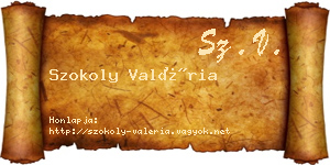 Szokoly Valéria névjegykártya
