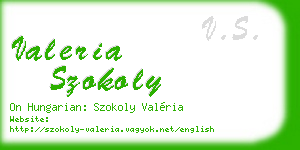 valeria szokoly business card